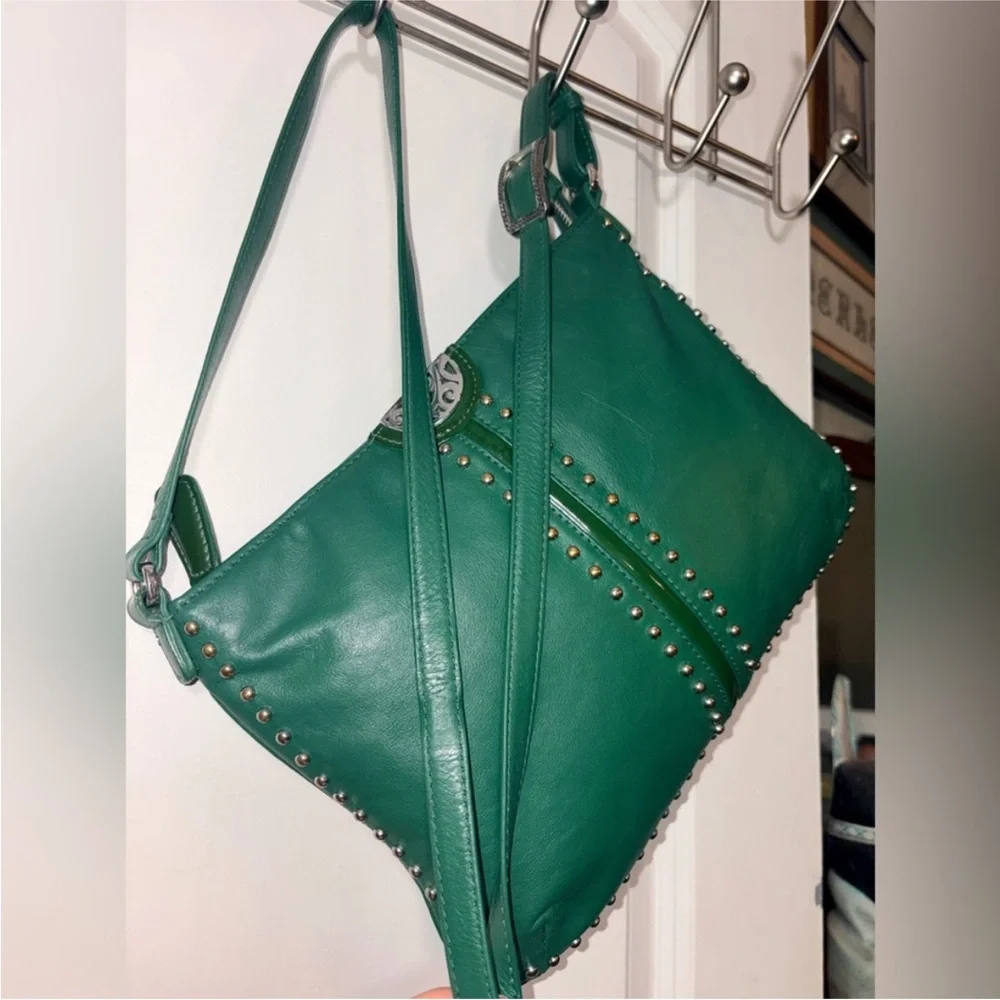 💚 Brighton Emerald Green Leather Crossbody